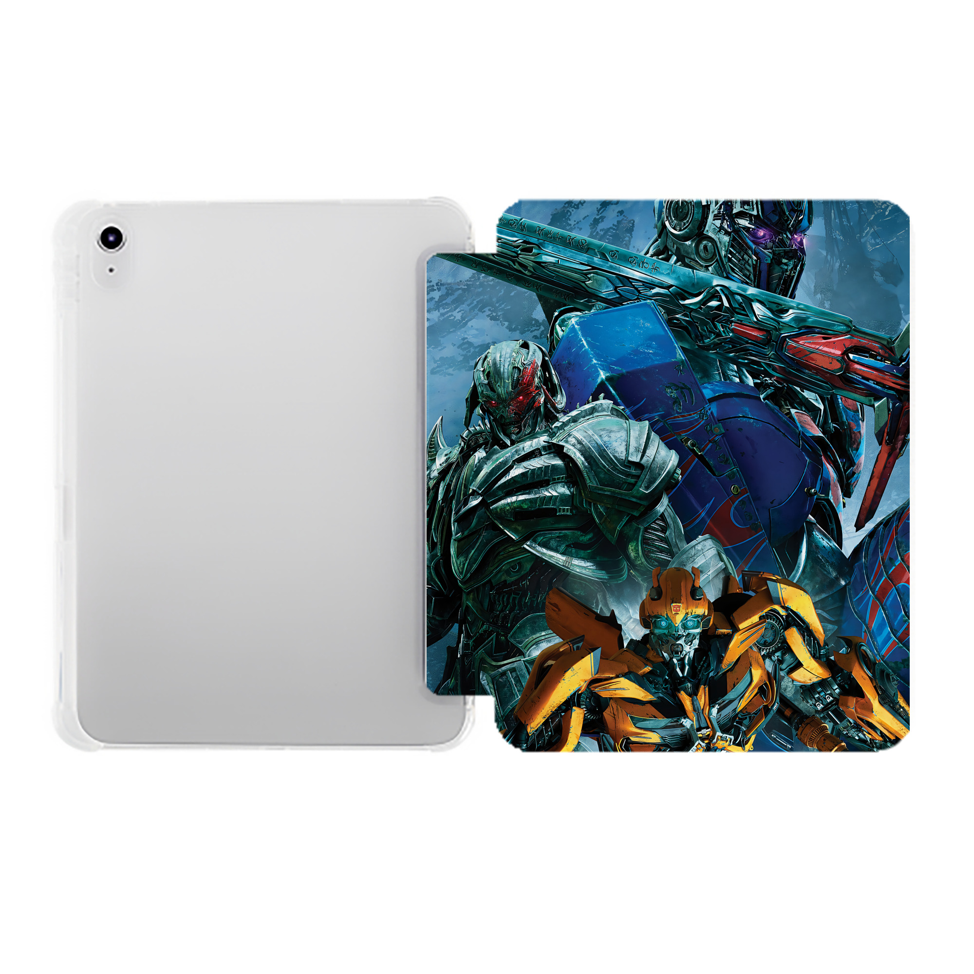 （画像用） Transformers トランスフォーマー IPad ケース ペン収納付き 三つ折りスタンド PUレザー×シリコン 対応機種9.5/10.5/10.9インチ